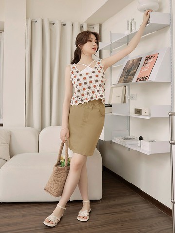 高含棉收腹鬆緊腰頭A字裙