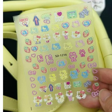 ❤️在臺好貨❤️小貓 3D浮雕 立體 美甲 貼紙 兒童 學生diy 防水 裝飾 貼畫
