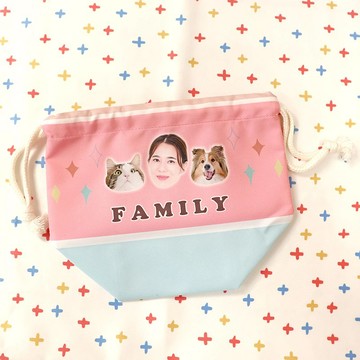 【客製立體束口袋】客製照片文字－防潑水布料