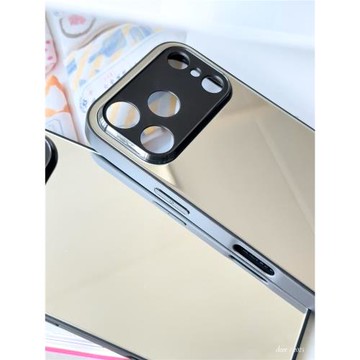 虞書欣同款鏡面手機殼蘋果15promax高級小眾適用iPhone16promax玻璃鏡子不變形攝像頭全包硬殼14Pro潮酷男女