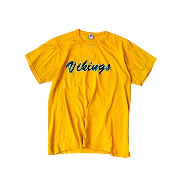 美國古著 黃色 亨利領棒球上衣