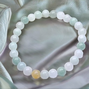 【好運連連】冰種多彩翡翠手珠手鍊 | 天然緬甸玉翡翠A貨 | 送禮
