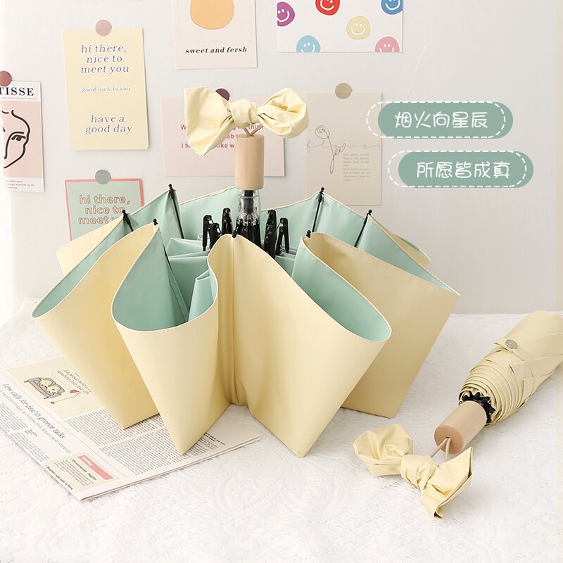 摺疊傘 自動傘 冰淇淋色系~太陽傘防曬防紫外線晴雨兩用女折疊雨傘ins風簡約彩膠『TY0145』