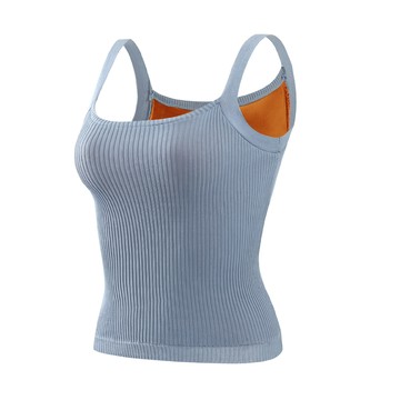 霧光企劃 冬日針織加絨背心，柔軟不扎膚，寬肩帶平領設計  F  霧霾藍