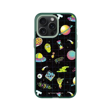 iPhone 15 Pro Max Clear 憂墨綠 - 瑞克和莫蒂 Rick and Morty - 太空圖鑑