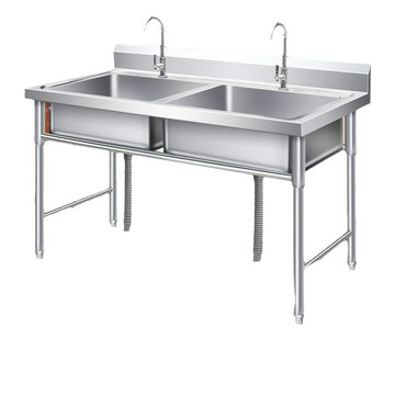 麥豐商用不銹鋼水槽單雙三槽水池洗菜盆洗碗池消毒池食堂廚房家用[DD160109]