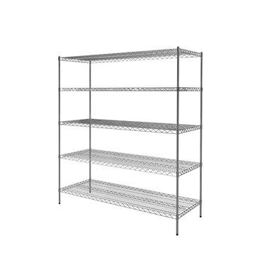 KIWISH 鐵架MIT超荷重五層置物架150X60X150 (五層架/鐵架/收納架/層架/置物架/鍍鉻架/貨架/耐重層架/鐵力士架)