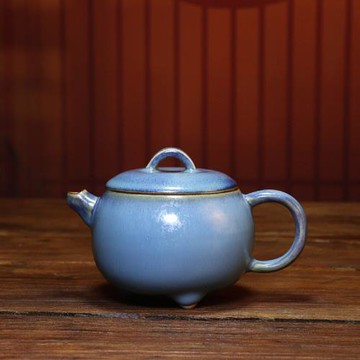 炭燒大鰲壺 禹州神垕鈞瓷陳俊才原礦手工茶壺功夫茶器