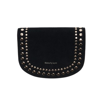 【替換包蓋】快拆替換包蓋 - 淡金鉚釘黑麂皮