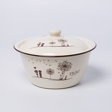 裝豬油罐家用帶蓋老式大容量湯盆辣椒油容器豬油罐搪瓷耐高溫