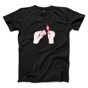 我是你的小火柴 - 黑 - 紅線 - 中性版T恤