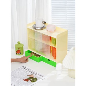 [空之喵喵]亞克力化妝品收納架桌面置物架抽屜式雜物整理盒儲物盒