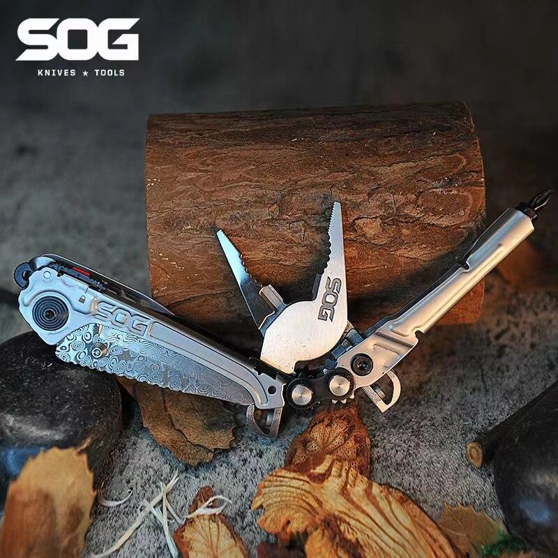 Sog rc1001多機能コンビネーションツール折りたたみナイフ戦術的な自己防衛サバイバル修理 メンテナンス