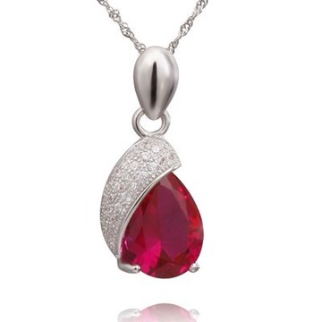 925純銀項鍊 鑲鑽吊墜-極光炫彩時尚首選母親節情人節生日禮物女飾品73dk72【獨家進口】【米蘭精品】