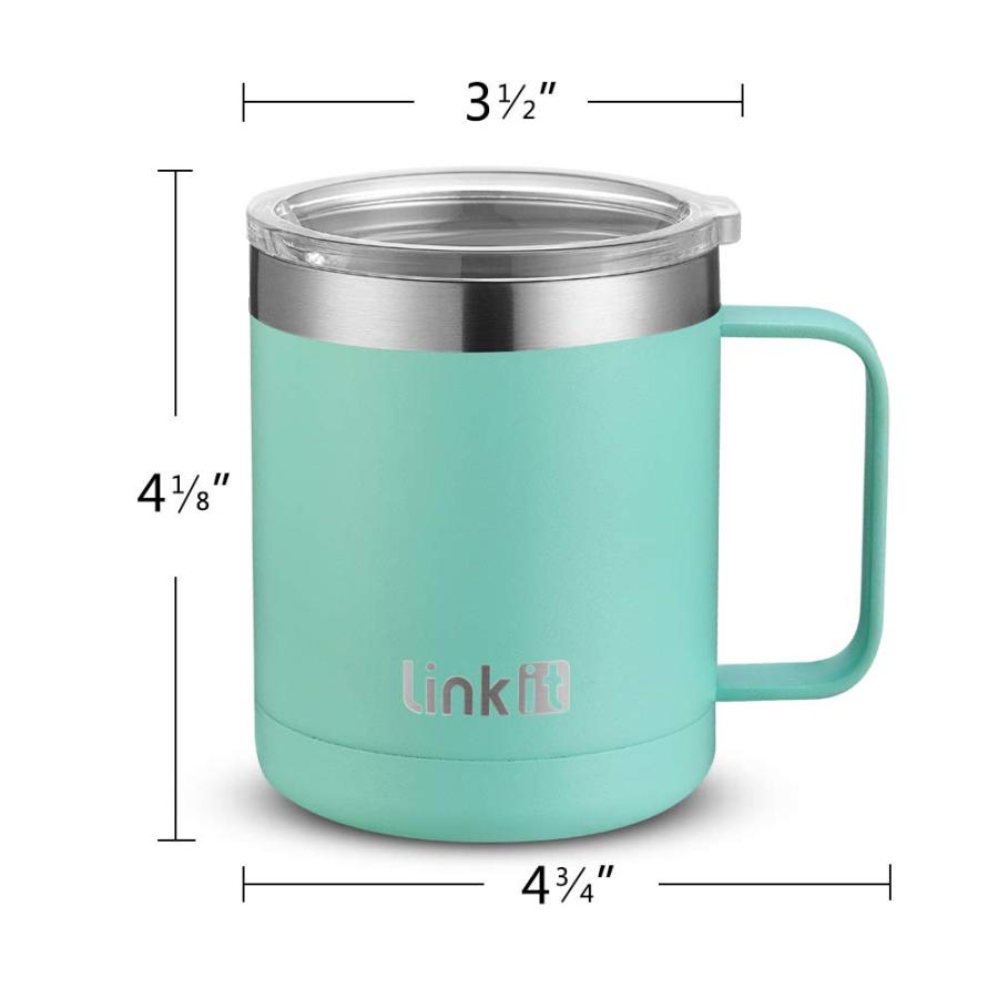 Linkit Coffee Mug with Handle 12oz Insulated coffee mug with Lid 並行輸入品