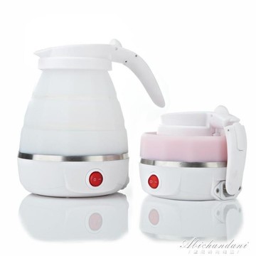 【樂天精選】110V/220電熱水壺0.6L出國旅行摺疊迷你便攜燒水壺伸縮硅膠燒水杯