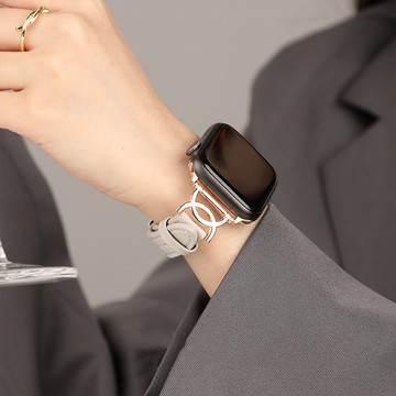 真皮 顯瘦 X型金屬穿扣 適用 Apple watch 11代 10 9 8 7 SE 蘋果手錶錶帶 42mm 46mm