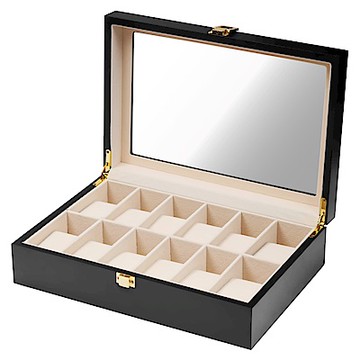 TRENY 高質感木質手錶收納盒-12位