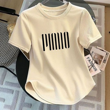 夏季弧形遮肚顯瘦短袖T恤上衣胖mm大碼女裝洋氣純棉半袖體恤