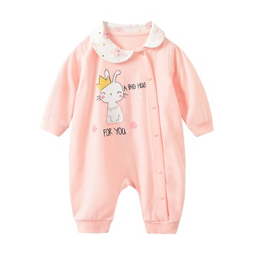 JoyNa - 嬰兒連身衣 春秋款動物造型包屁衣-眨眼粉兔