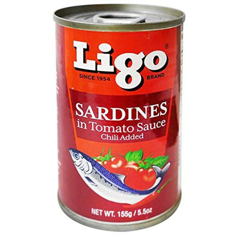 Ligo SARDINES in TOMATO SAUCE CHILI ADDED いわしのトマト煮 辛口 155g (20個)