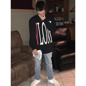 23SS vlone FOG美式長袖男大V藤原浩聯名高街寬松休閑情侶秋季T恤