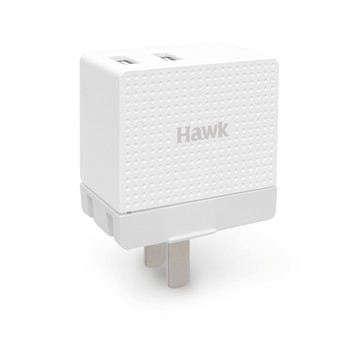 Hawk 2.4A雙USB電源供應器-3色隨機