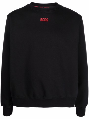 Gcds - logo-print crew neck sweatshirt - men - Cotton - S - Black