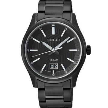 SEIKO 精工 CS系列 城市簡約風全黑鋼帶腕錶-男錶(SUR515P1)39.5mm SK008