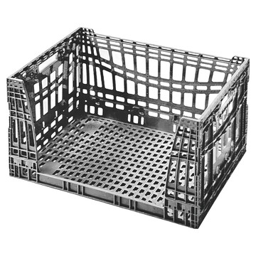 SHIMOYAMA 工業風耐重摺疊置物收納籃 70L  軍綠灰  60 x 40 x 32.5cm  1個