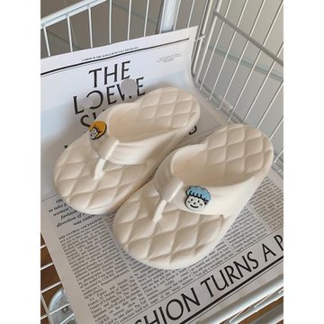 細細條 卡通可愛EVA軟底夾腳沙灘鞋女夏季休閑外穿防臭防滑人字拖