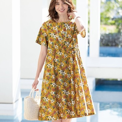 ベルーナ 日本製かりゆしワンピース ネイビー系 Ll レディース 通販 Lineポイント最大get Lineショッピング