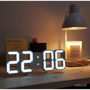 LED數字時鍾學生用韓式桌麵錶簡約臥室電子鬧鍾墻掛百搭創意擺件