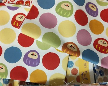 袋物系列-台灣設計師棉布達摩不倒翁彩色福神款-7吋電子書保護套-