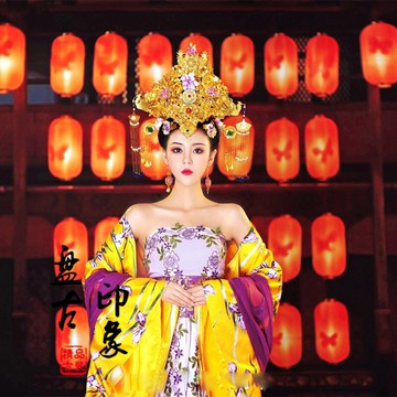 影樓攝影寫真女古裝主題唐裝漢服貴妃仙女性感走秀演出服裝倚紅妝