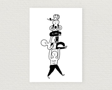 Postcard "A boy on social"