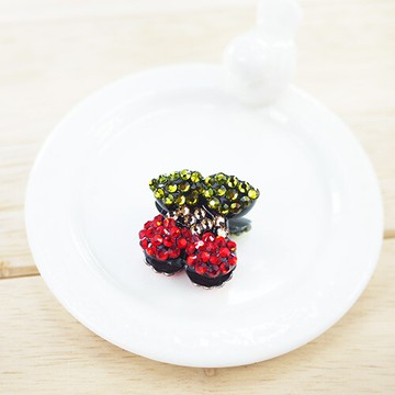 粉紅堂 髮飾可愛櫻桃泡泡水鑽抓夾