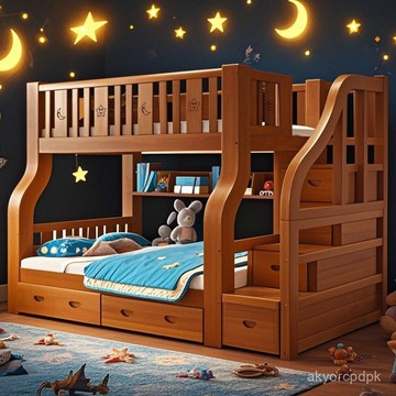 臺灣熱銷 爆款 加粗實木上下床雙層床高低床雙人床二層上下鋪小戶型兒童床子母床 QZK0