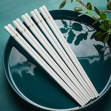 景德鎮高級款陶瓷筷子家用抗菌防霉耐高溫景德鎮骨瓷1雙筷子10雙 h802