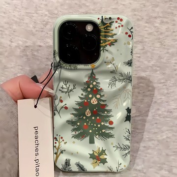 經典聖誕樹 適用蘋果17Promax手機殼 iPhone16 15 14 13 12 11 軟殼 隕石殼 波浪保護殼