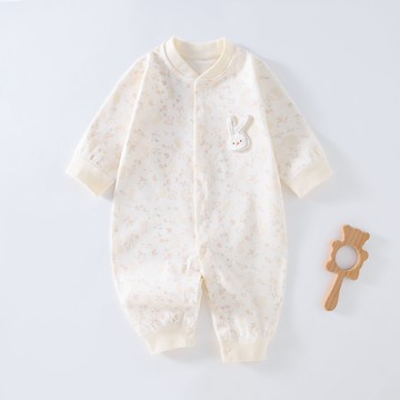 DUDU-秋冬嬰兒連體衣純棉a類長袖哈衣新生兒內衣服男女寶寶家居服爬服