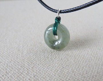 【金剛結】本命年【平安如意】冰綠烏雞翡翠韓國蠟線項鍊SE15避邪