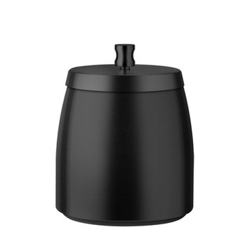 PUSH!居家生活用品拉絲不銹鋼帶蓋煙灰缸防風防飛煙灰煙灰缸煙灰桶 黑色D244-1