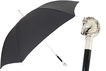 Pasotti 葩莎帝 黑色伞面 马手柄 晴雨伞