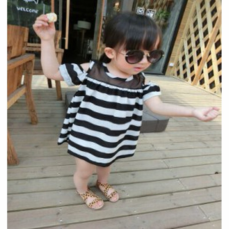 ワンピース キッズワンピース オフショルダー オフショル ボーダー シースルー オフショルワンピ ラウンドネック 子供 子ども 通販 Lineポイント最大1 0 Get Lineショッピング