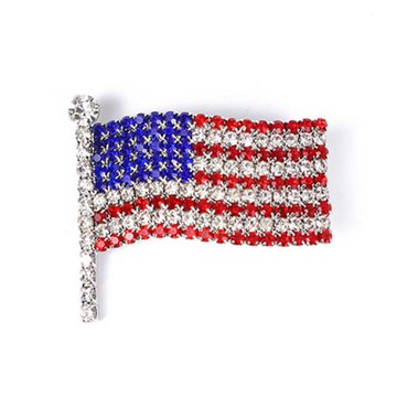 ANGEL 美國旗幟異國風晶鑽個性胸針別針兩用款(2色可選)