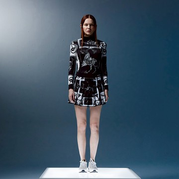 Daniel Wong 馳騁 DS合身長袖針織上衣(黑底白)(女款) - S