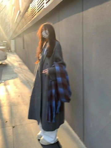 【小個子顯高】毛呢大衣 赫本風大衣 長款大衣 毛呢外套 秋冬大衣 寬鬆加厚 雙面呢 加絨保暖 高級感通勤 秋冬新款