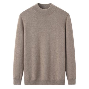 鄂爾多斯市產100純羊絨衫男半高領加厚基礎款打底衫毛衫毛衣E3812