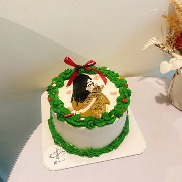 聖誕風 客製化蛋糕 人像繪圖 貓咪蛋糕 蛋糕 自取 鑠甜點 紀念日